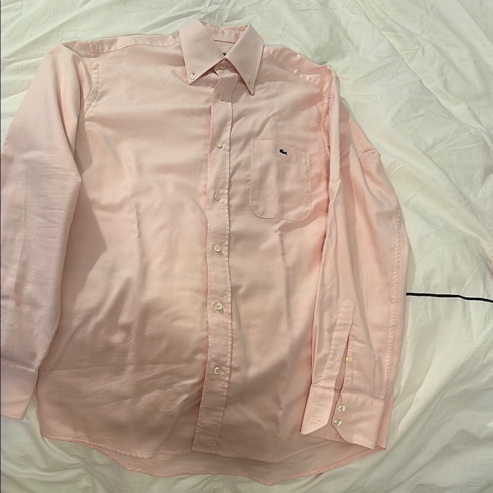 Lacoste Pink Casual Button Down Shirt
